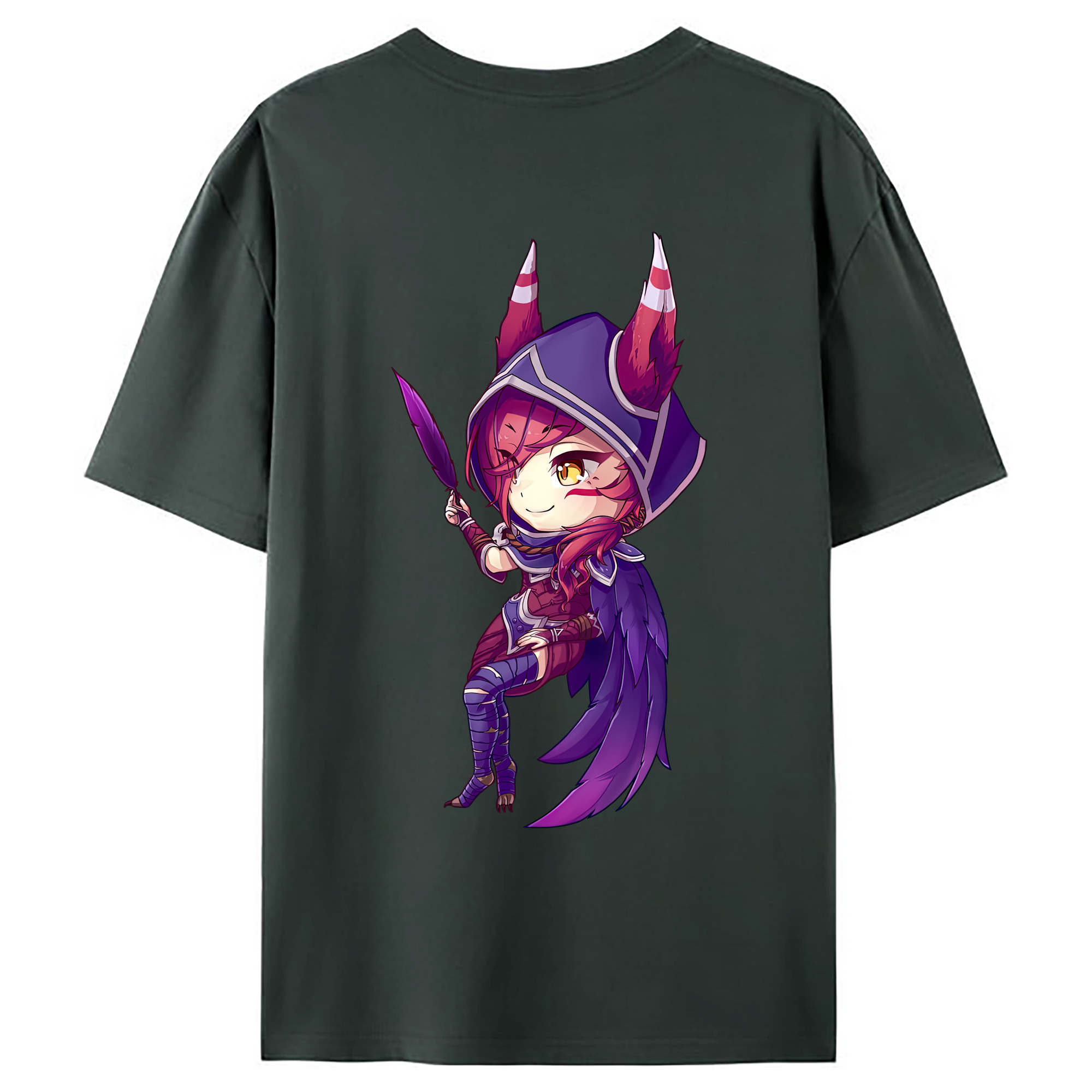 （画像用） リーグ・オブ・レジェンド League of Legends LOL 綿100％ メンズ半袖Tシャツ（バックプリント） 通気性